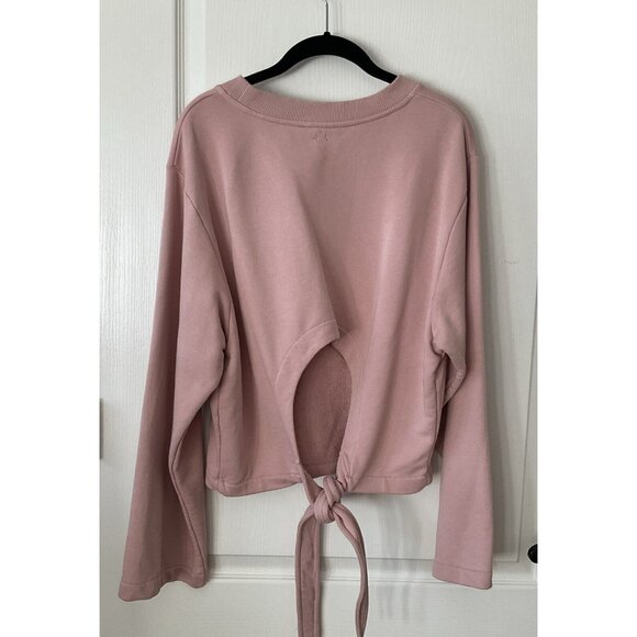 Varley Weymouth Open Tie Back Long Sleeve Sweatshirt Size Medium Dusty Pink - Picture 2 of 14